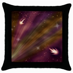 Space Orbs Stars Abstract Sky Throw Pillow Case (black)