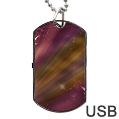 Space Orbs Stars Abstract Sky Dog Tag Usb Flash (two Sides) by Wegoenart