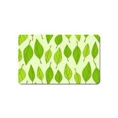 Autumn Background Boxes Green Leaf Magnet (name Card) by Wegoenart