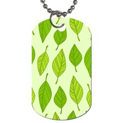 Autumn Background Boxes Green Leaf Dog Tag (one Side) by Wegoenart