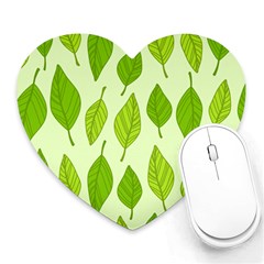 Autumn Background Boxes Green Leaf Heart Mousepads by Wegoenart