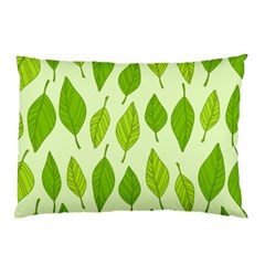 Autumn Background Boxes Green Leaf Pillow Case by Wegoenart