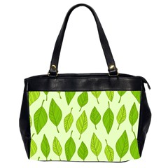 Autumn Background Boxes Green Leaf Oversize Office Handbag (2 Sides) by Wegoenart