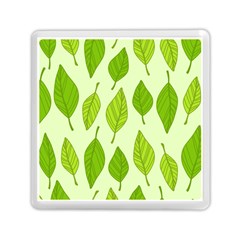 Autumn Background Boxes Green Leaf Memory Card Reader (square) by Wegoenart