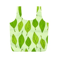 Autumn Background Boxes Green Leaf Full Print Recycle Bag (m) by Wegoenart