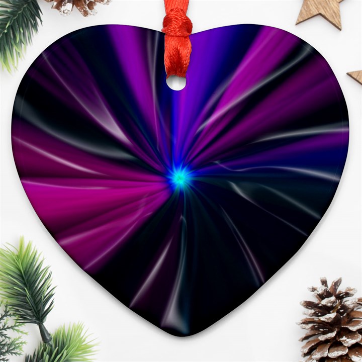 Abstract Background Lightning Heart Ornament (Two Sides)