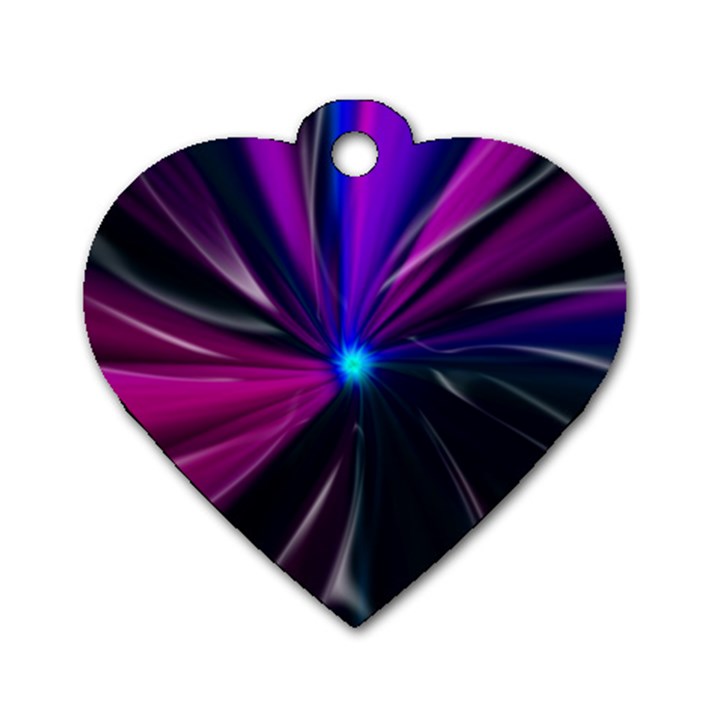 Abstract Background Lightning Dog Tag Heart (Two Sides)