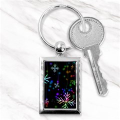 Snowflakes Snow Winter Christmas Key Chains (rectangle)  by Wegoenart