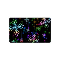 Snowflakes Snow Winter Christmas Magnet (name Card) by Wegoenart