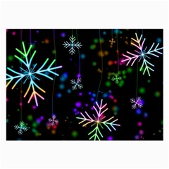 Snowflakes Snow Winter Christmas Large Glasses Cloth (2-side) by Wegoenart