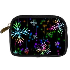 Snowflakes Snow Winter Christmas Digital Camera Leather Case by Wegoenart