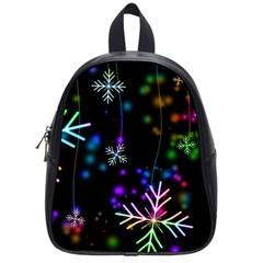 Snowflakes Snow Winter Christmas School Bag (small) by Wegoenart