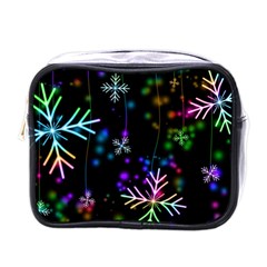 Snowflakes Snow Winter Christmas Mini Toiletries Bag (one Side) by Wegoenart