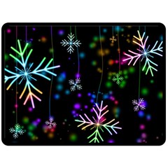 Snowflakes Snow Winter Christmas Fleece Blanket (large)  by Wegoenart