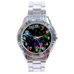 Snowflakes Snow Winter Christmas Stainless Steel Analogue Watch by Wegoenart