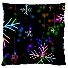 Snowflakes Snow Winter Christmas Large Cushion Case (two Sides) by Wegoenart