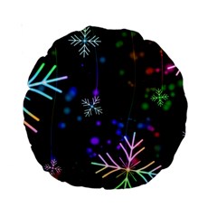 Snowflakes Snow Winter Christmas Standard 15  Premium Round Cushions by Wegoenart