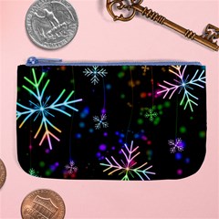 Snowflakes Snow Winter Christmas Large Coin Purse by Wegoenart