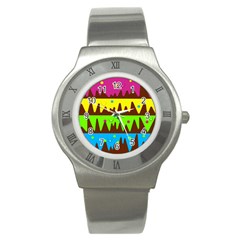 Illustration Abstract Graphic Stainless Steel Watch by Wegoenart