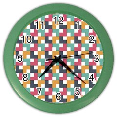 Background Abstract Geometric Color Wall Clock by Wegoenart