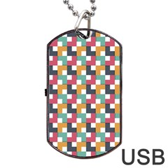 Background Abstract Geometric Dog Tag Usb Flash (one Side) by Wegoenart