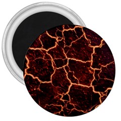 Lava Cracked Background Fire 3  Magnets by Wegoenart