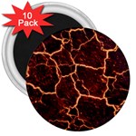 Lava Cracked Background Fire 3  Magnets (10 pack)  Front