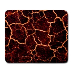 Lava Cracked Background Fire Large Mousepads by Wegoenart