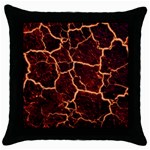 Lava Cracked Background Fire Throw Pillow Case (Black) Front