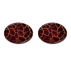 Lava Cracked Background Fire Cufflinks (oval) by Wegoenart