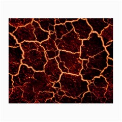 Lava Cracked Background Fire Small Glasses Cloth (2-side) by Wegoenart