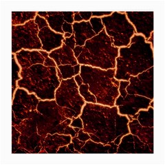 Lava Cracked Background Fire Medium Glasses Cloth (2-side) by Wegoenart