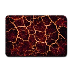 Lava Cracked Background Fire Small Doormat  by Wegoenart