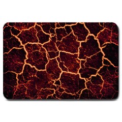 Lava Cracked Background Fire Large Doormat  by Wegoenart