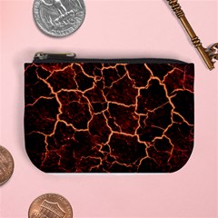 Lava Cracked Background Fire Mini Coin Purse by Wegoenart