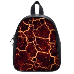 Lava Cracked Background Fire School Bag (small) by Wegoenart