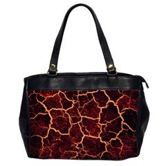 Lava Cracked Background Fire Oversize Office Handbag (2 Sides) by Wegoenart