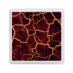 Lava Cracked Background Fire Memory Card Reader (square)