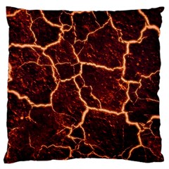 Lava Cracked Background Fire Large Cushion Case (one Side) by Wegoenart