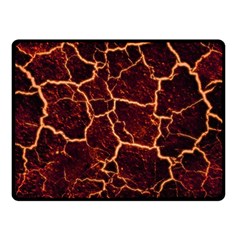 Lava Cracked Background Fire Double Sided Fleece Blanket (small)  by Wegoenart