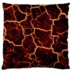 Lava Cracked Background Fire Large Flano Cushion Case (two Sides) by Wegoenart