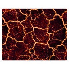 Lava Cracked Background Fire Double Sided Flano Blanket (medium)  by Wegoenart