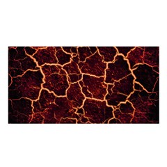 Lava Cracked Background Fire Satin Shawl by Wegoenart