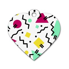 Background Abstract Art Dog Tag Heart (two Sides) by Wegoenart