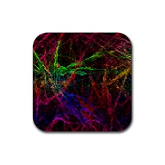 Background Abstract Cubes Square Rubber Coaster (square)  by Wegoenart