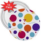 Background Background Polka Dot 3  Buttons (10 pack)  Front