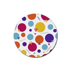 Background Background Polka Dot Rubber Coaster (round)  by Wegoenart