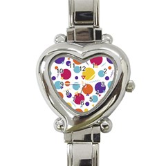 Background Background Polka Dot Heart Italian Charm Watch by Wegoenart