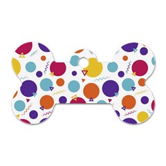 Background Background Polka Dot Dog Tag Bone (two Sides) by Wegoenart