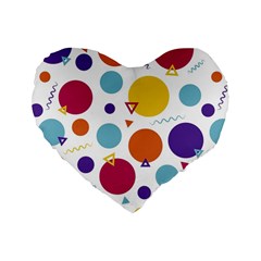 Background Background Polka Dot Standard 16  Premium Heart Shape Cushions by Wegoenart